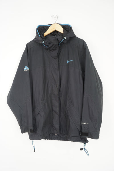 Nike ACG Clima-Fit black light weight jacket with embroidered swoosh logos on the front and back