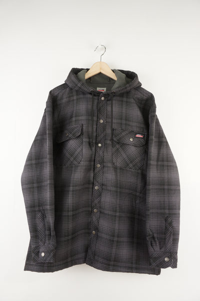 Dickies black / grey flannel hooded workwear jacket with embroidered logo on the chest 