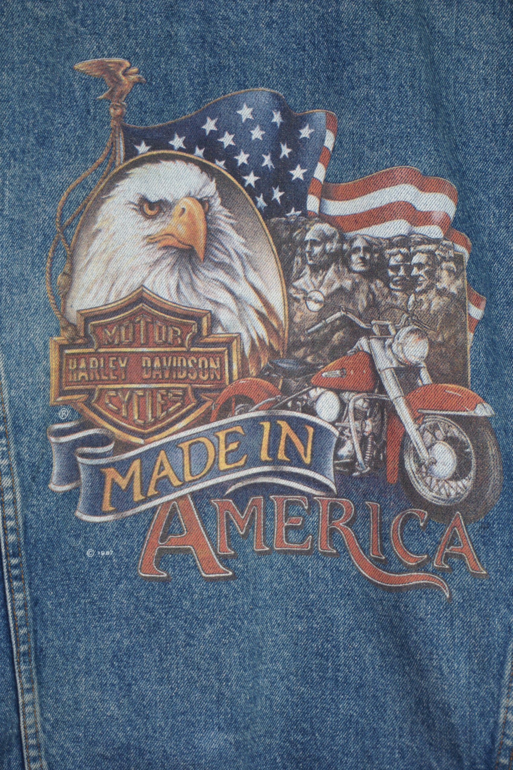 Harley davidson denim jacket with eagle online