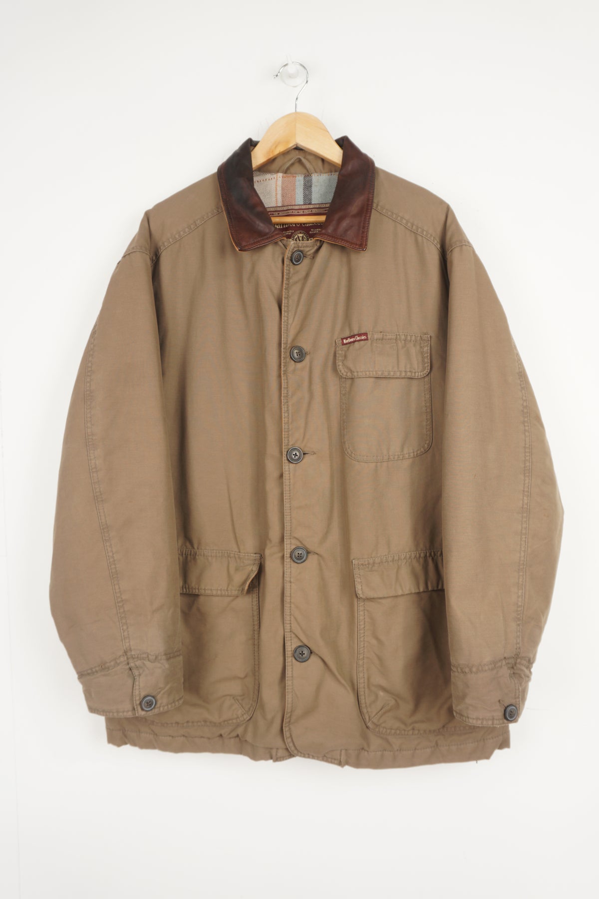 Men's Marlboro Classics Leather jacket, size M (Brown) | Emmy