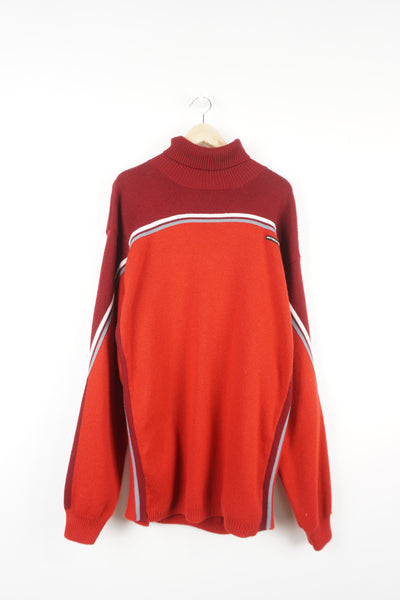 Nike SPRTSDLX red knitted jumper features raised logo on the chest