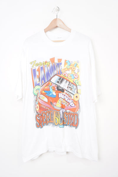 Vintage 1997 Terry Labonte x Kelloggs froot loops NASCAR t-shirt with graphic on the front and back