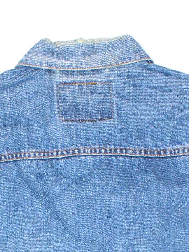 Vintage Levi Strauss Denim Jacket in a blue colourway. Buttons up and has multiple pockets, and the logo tab embroidered on the front.
