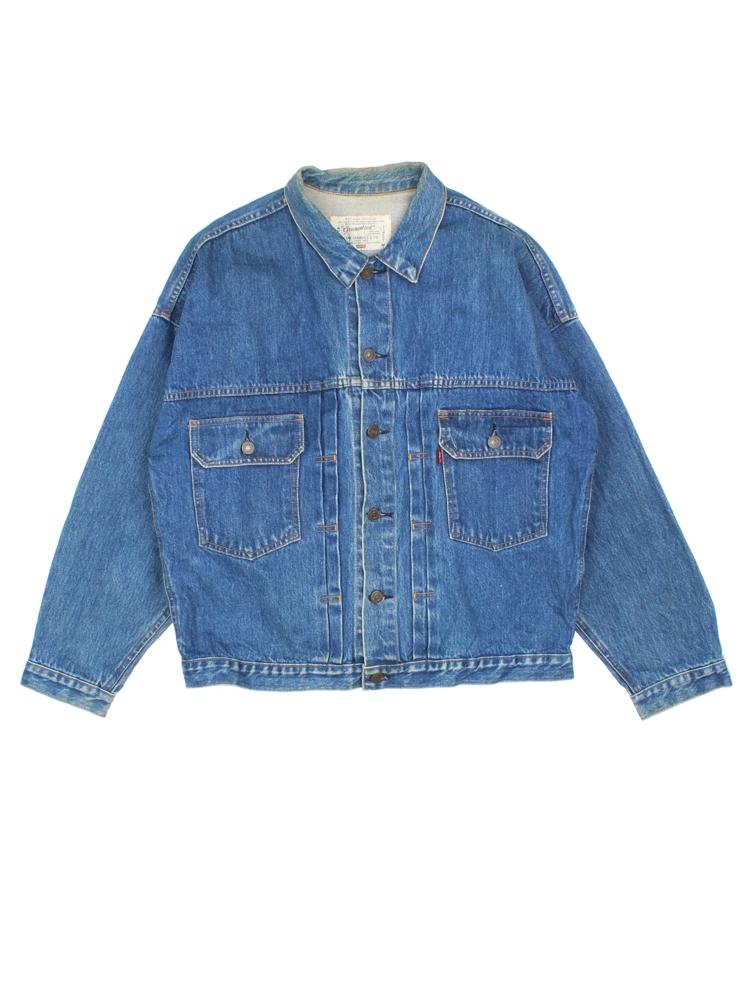 Vintage 1989 Levi's Blue Type 2 Quilted Denim Jacket XL XXL main image 1