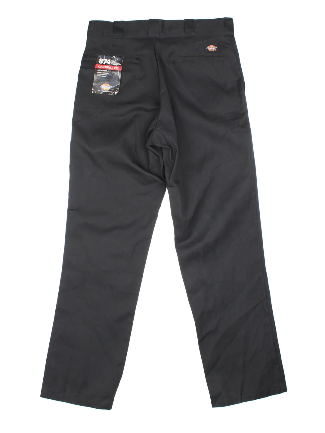 Dickies 874 Trousers in black colourway with pockets and the logo embroidered on the back.