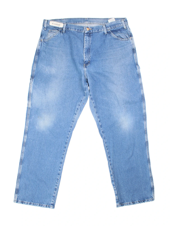 Dickies Carpenter Jeans in blue colourway with multiple pockets and the logo embroidered on the back.