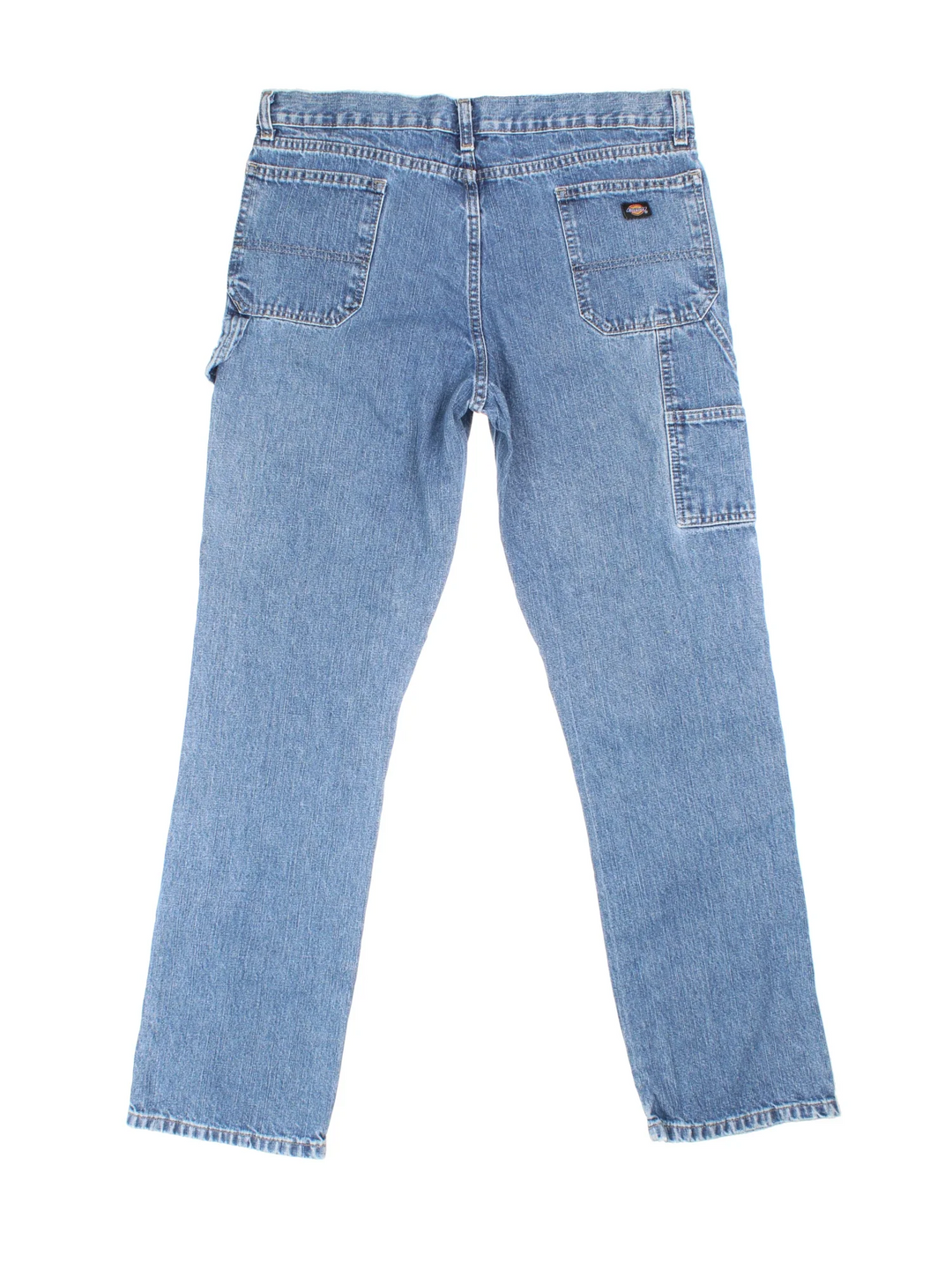 Dickies Carpenter Jeans in blue colourway with multiple pockets and the logo embroidered on the back.