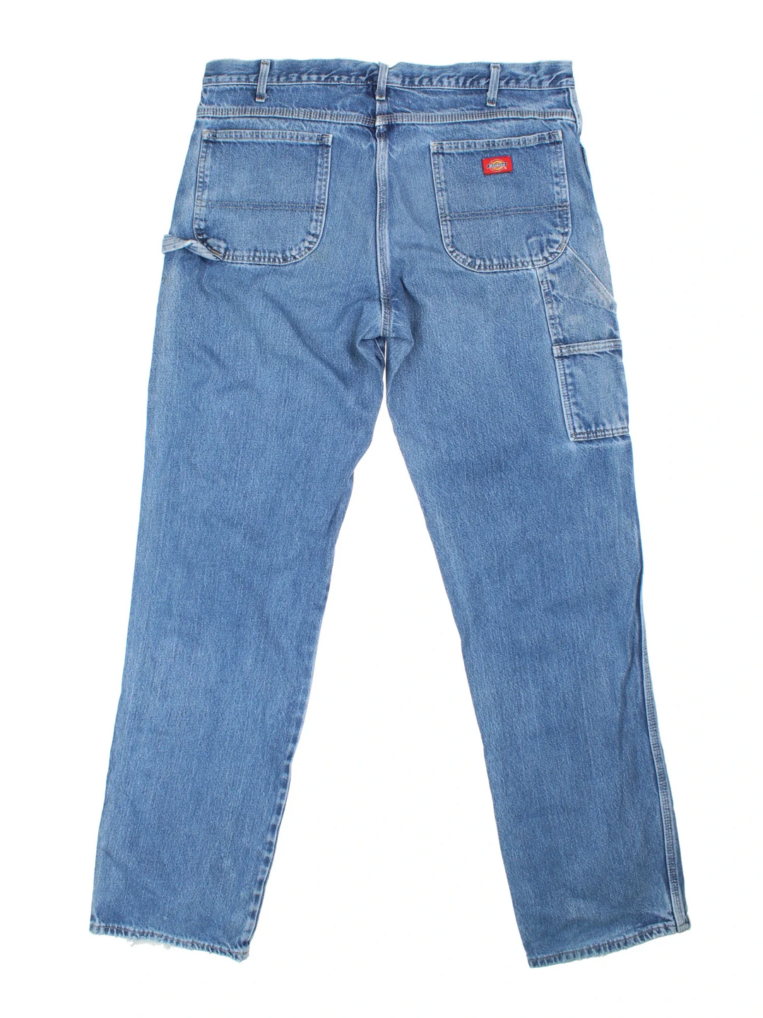 Dickies Carpenter Jeans in blue colourway with multiple pockets and the logo embroidered on the back.