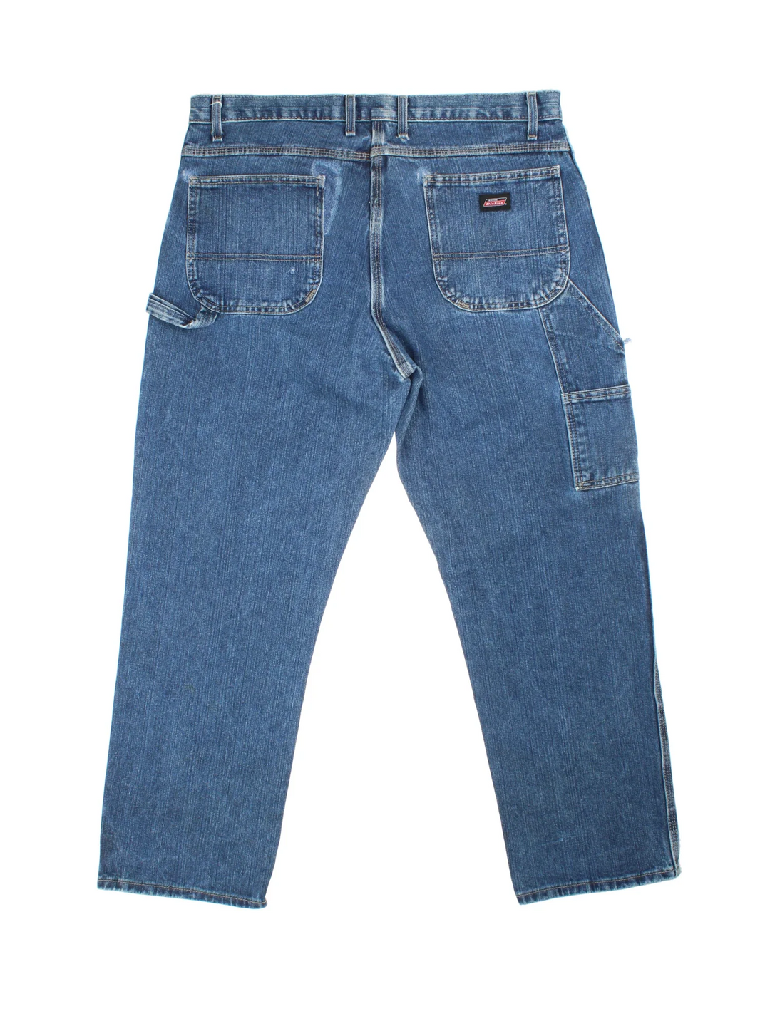 Dickies Jeans in blue colourway with multiple pockets and the logo embroidered on the back.