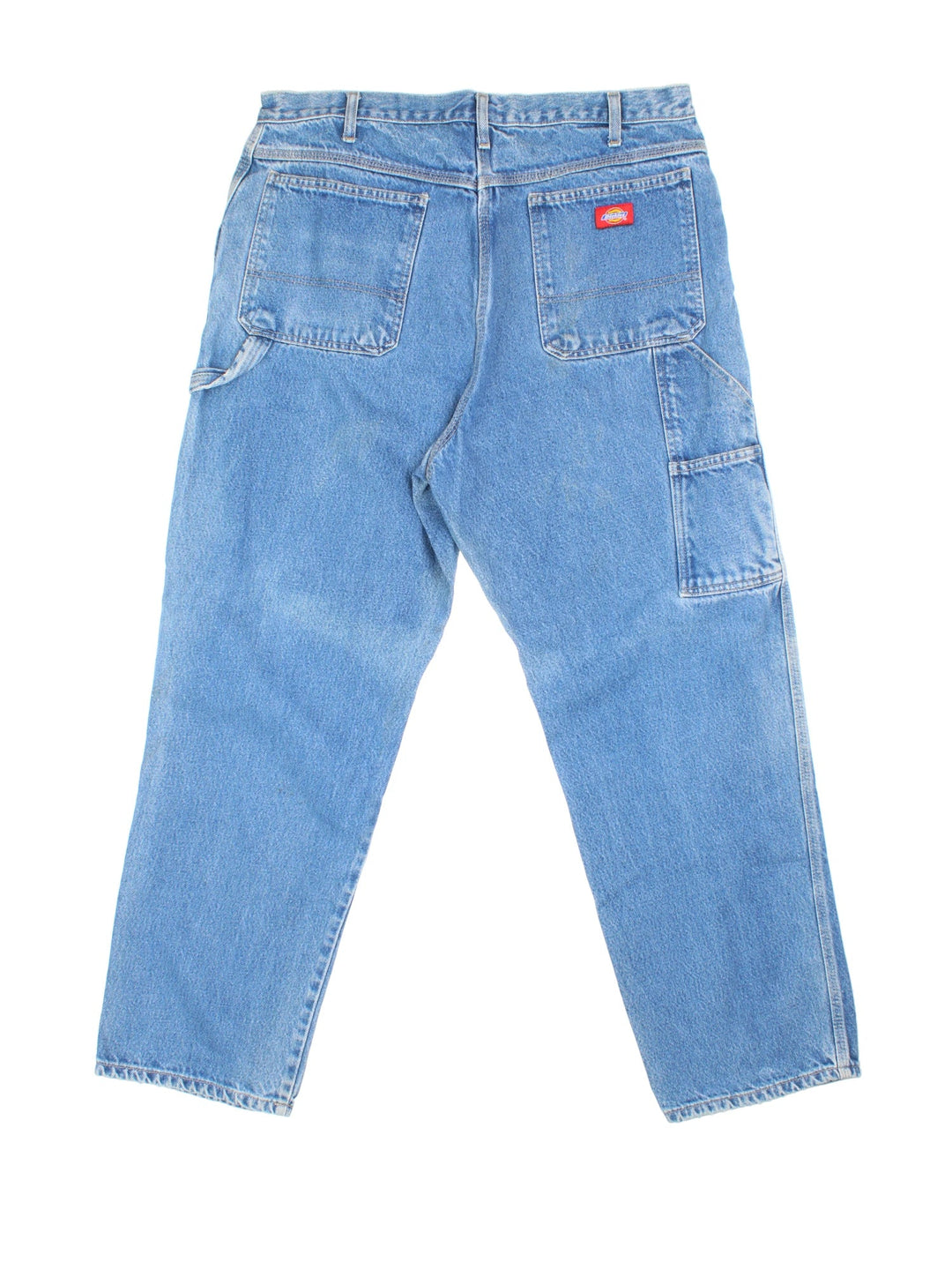Dickies Carpenter Jeans in blue colourway with multiple pockets and the logo embroidered on the back.
