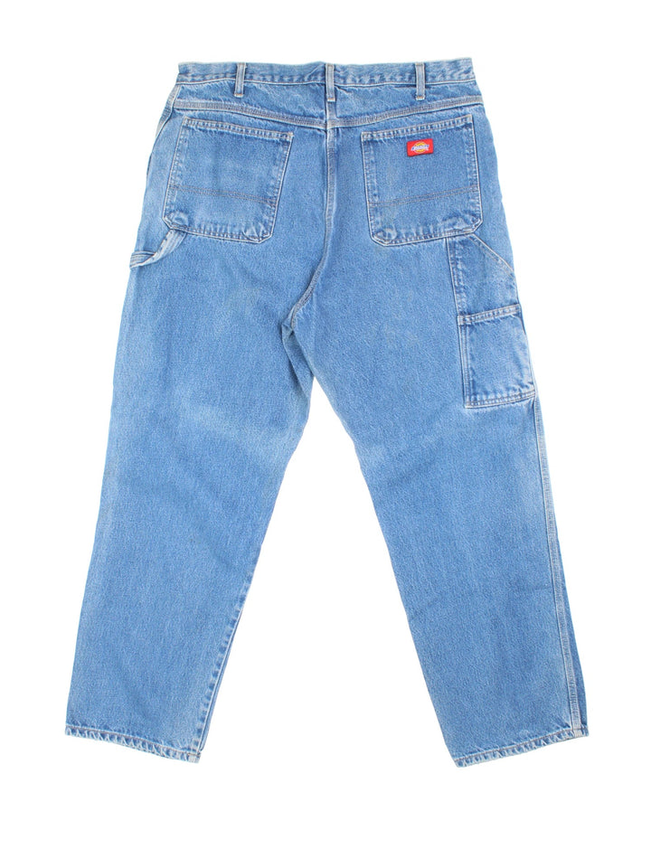 Dickies Carpenter Jeans in blue colourway with multiple pockets and the logo embroidered on the back.