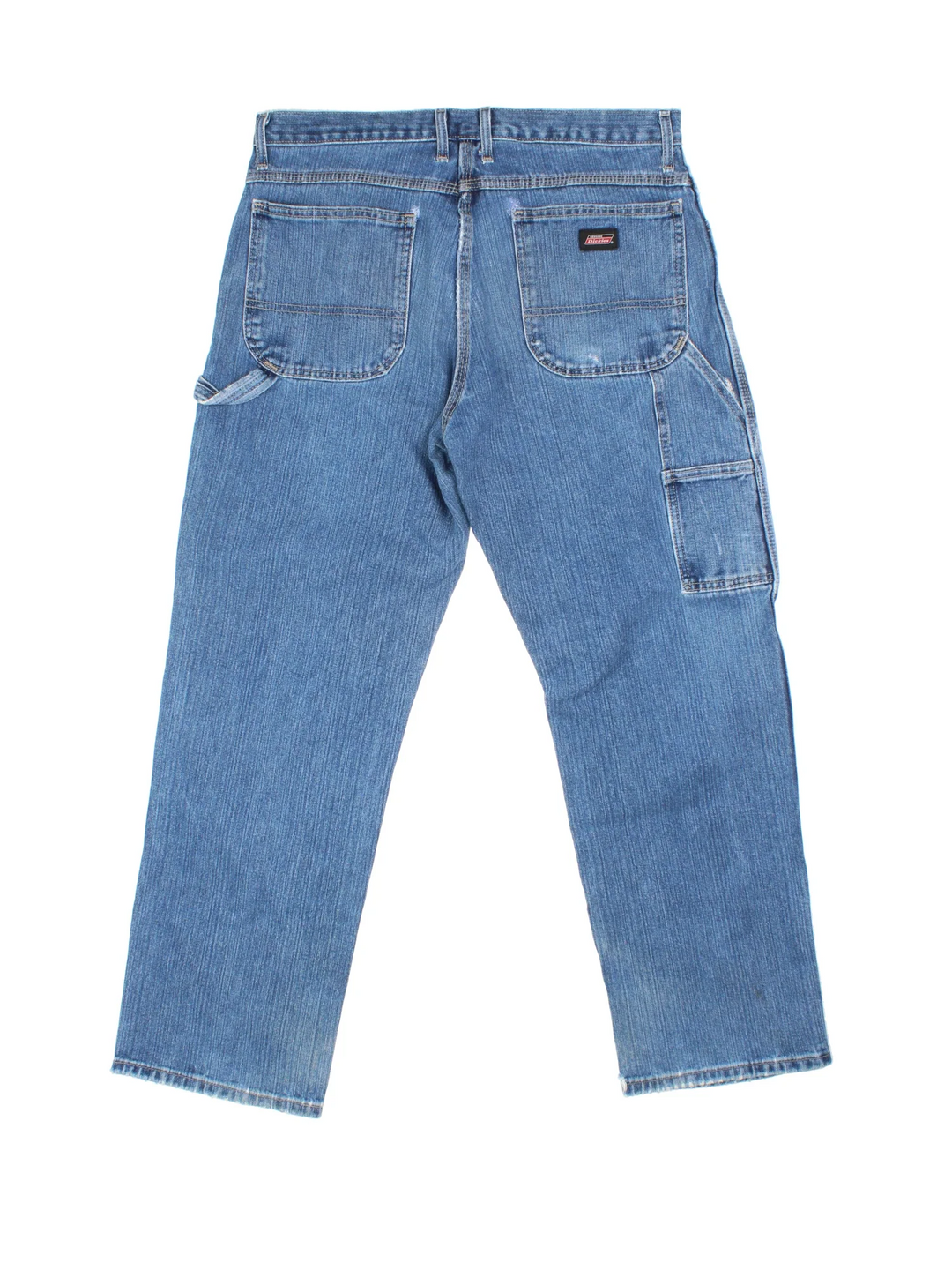 Dickies Carpenter Jeans in blue colourway with multiple pockets and the logo embroidered on the back.