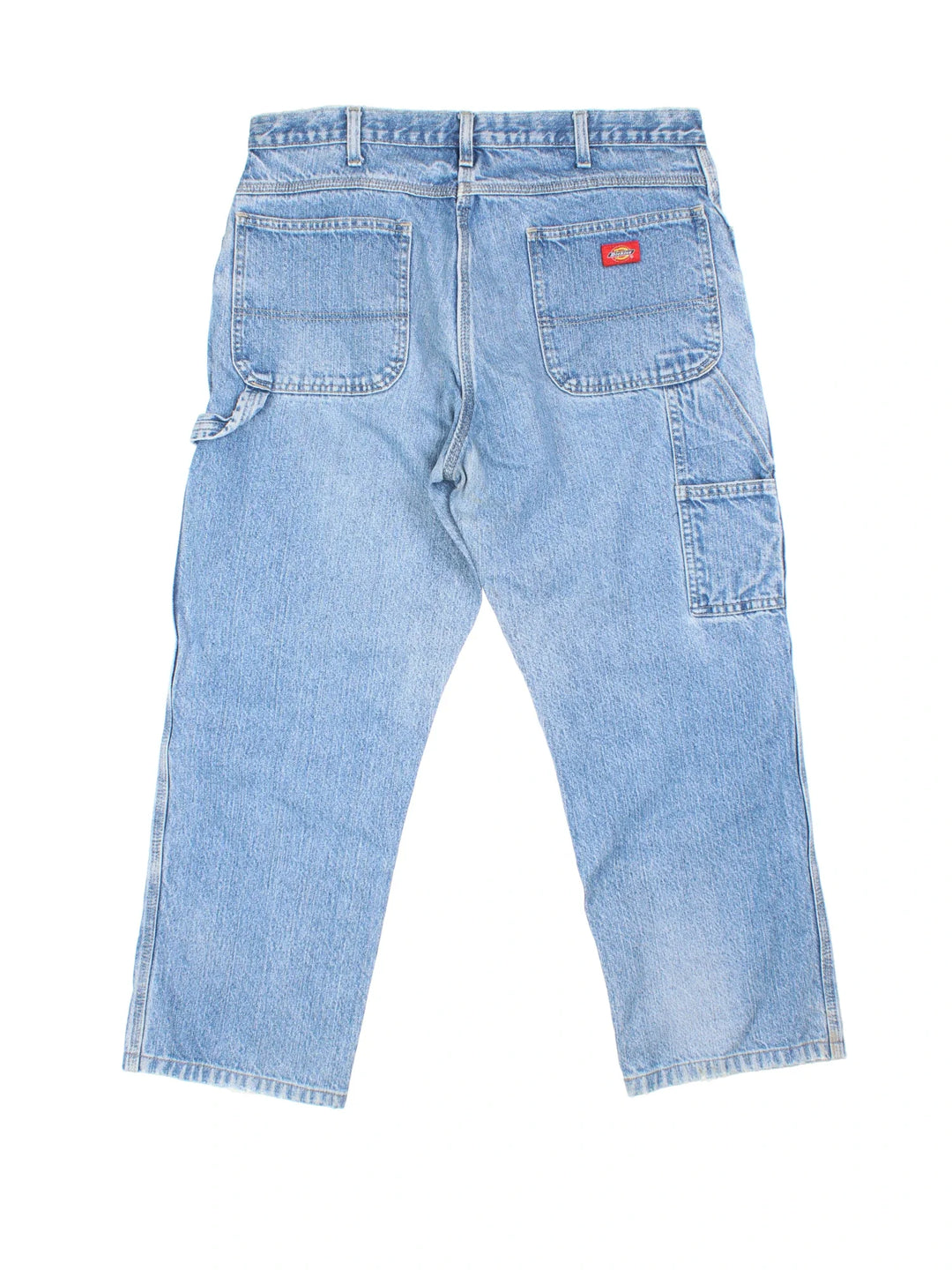 Dickies Carpenter Jeans in blue colourway with multiple pockets and the logo embroidered on the back.