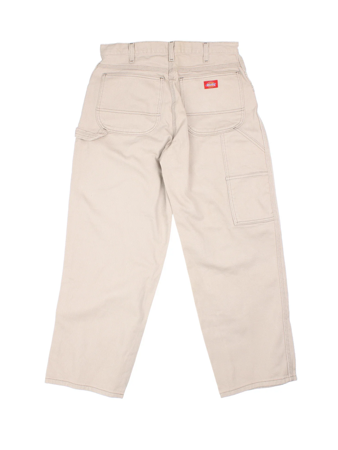 Dickies Carpenter Trousers in tan colourway with multiple pockets and the logo embroidered on the back.