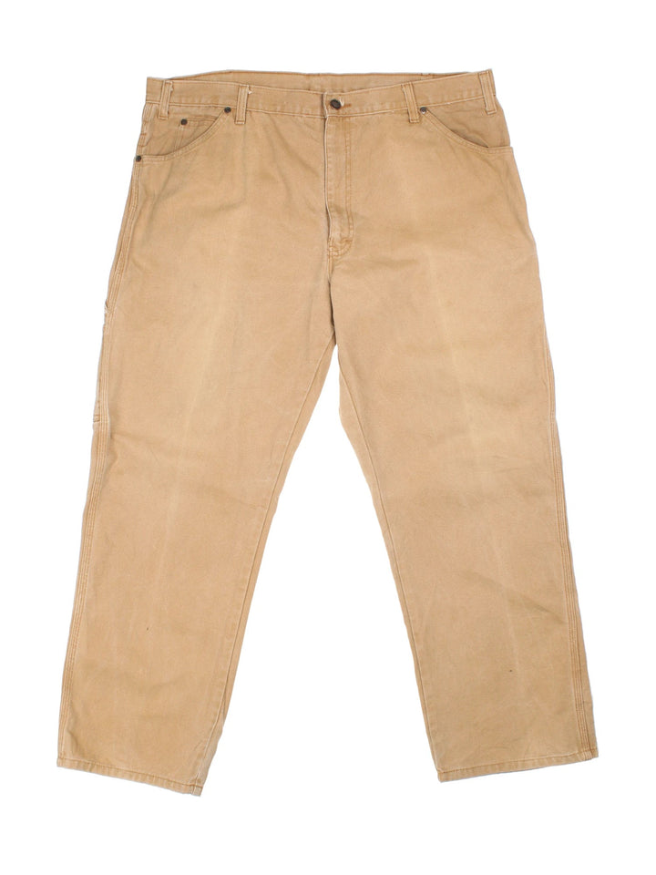 Dickies Carpenter Jeans in tan colourway with multiple pockets and the logo embroidered on the back.