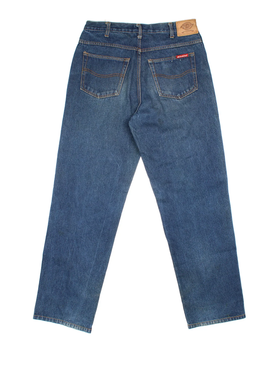 Dickies Jeans in blue colourway with multiple pockets and the logo embroidered on the back.