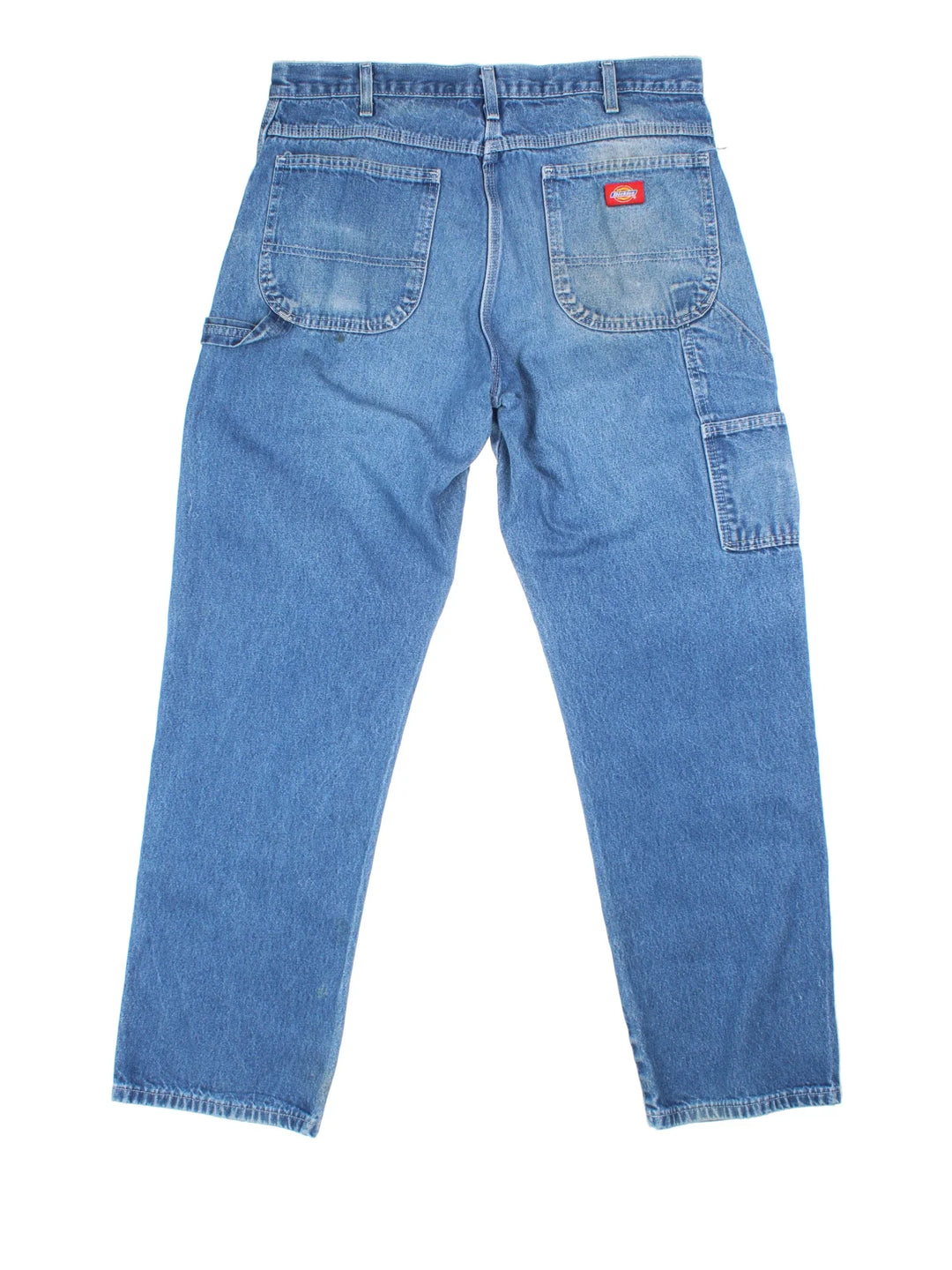 Dickies Jeans in blue colourway with multiple pockets and the logo embroidered on the back.