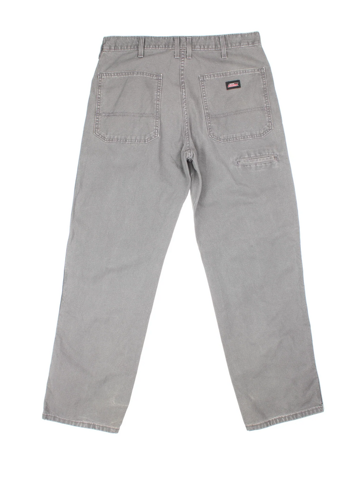 Dickies Carpenter Jeans in grey colourway with multiple pockets and the logo embroidered on the back.