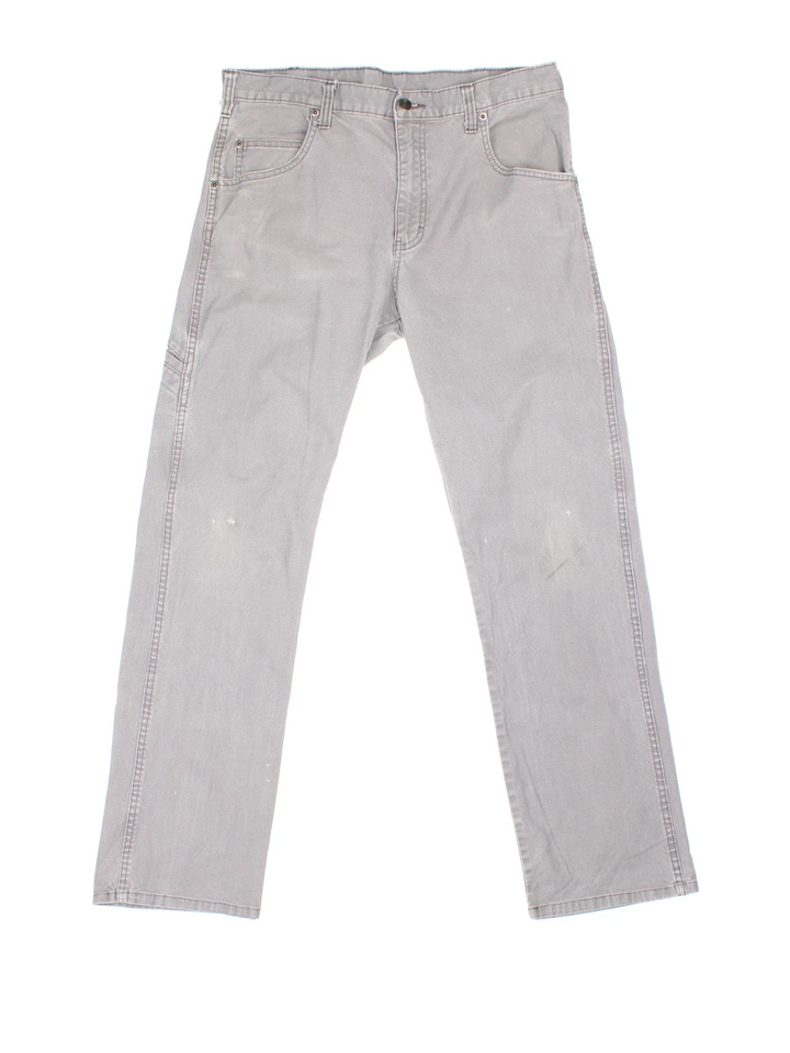 Dickies Carpenter Jeans in grey colourway with multiple pockets and the logo embroidered on the back.