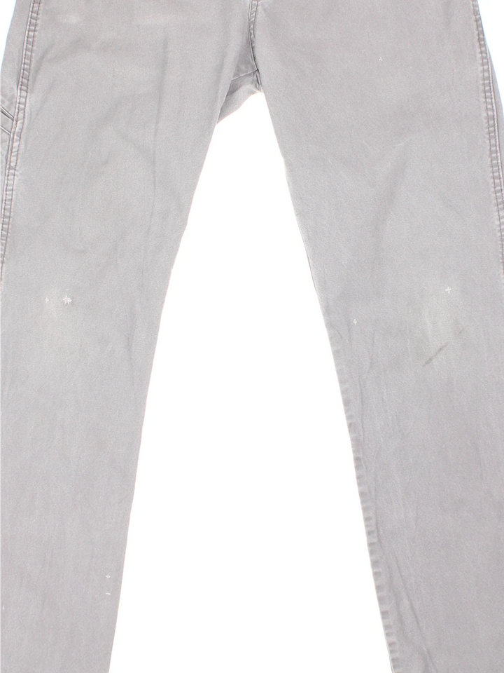 Dickies Carpenter Jeans in grey colourway with multiple pockets and the logo embroidered on the back.