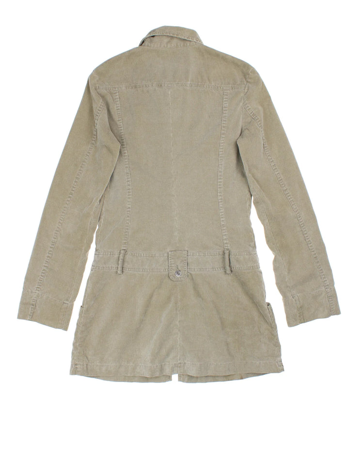 Y2K Diesel Shirt Dress in grey colourway. Zip up fastening with multiple pockets and embroidered branding.