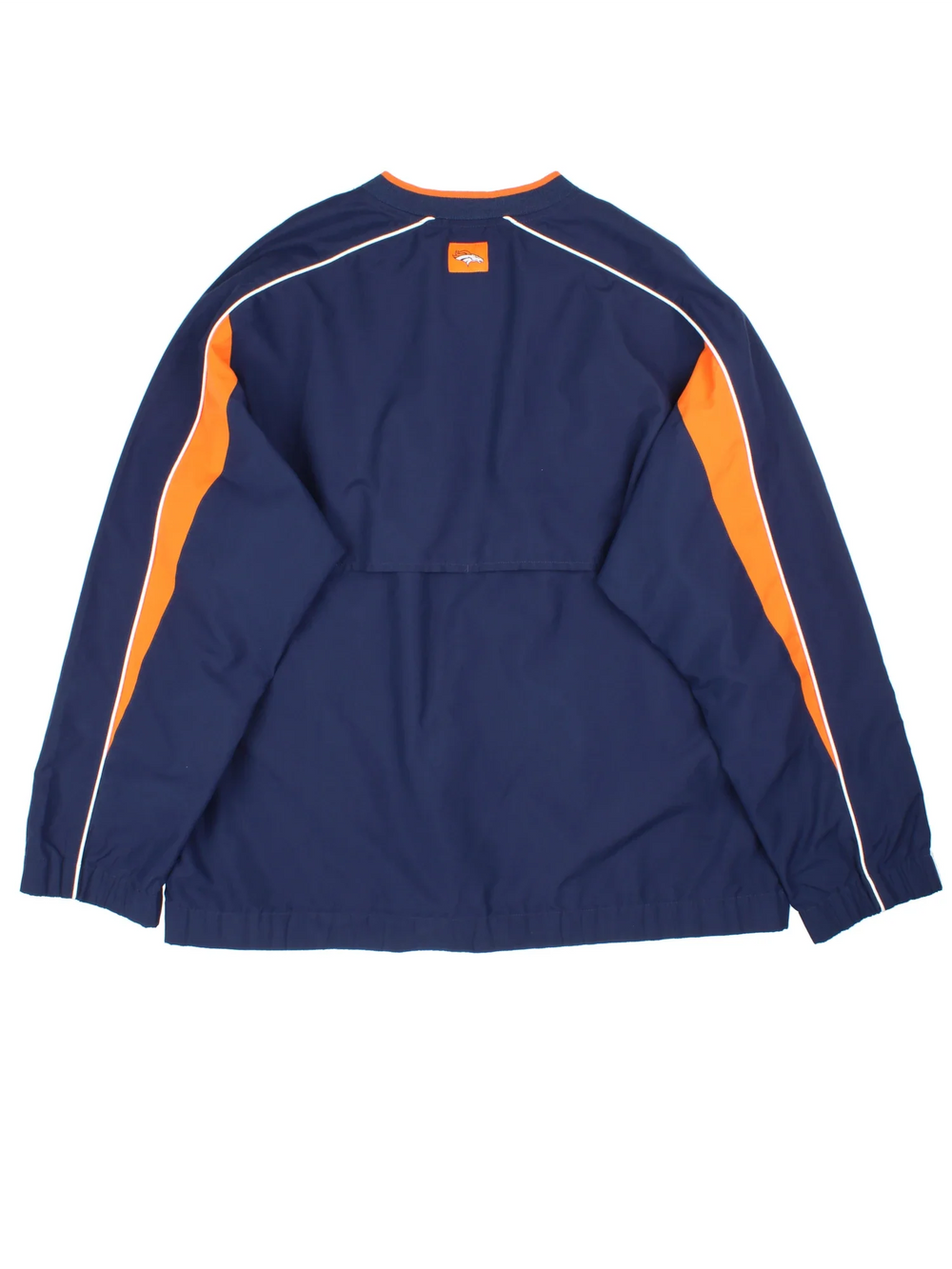 NFL Denver Broncos Drill Training Top in a blue/orange colourway. V neck, side pockets, contast detail and the logo embroidered on the front/back.