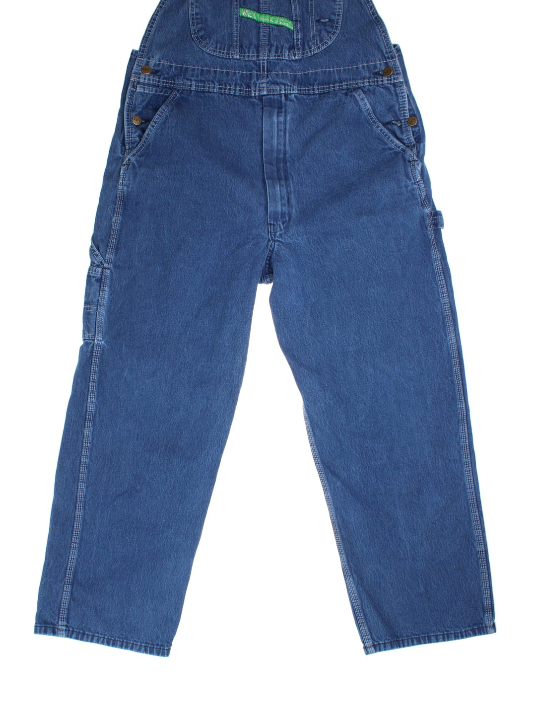 Vintage Key Imperial Dungarees in blue colourway with multiple pockets, adjustable straps, and has the logo embroidered on the front.