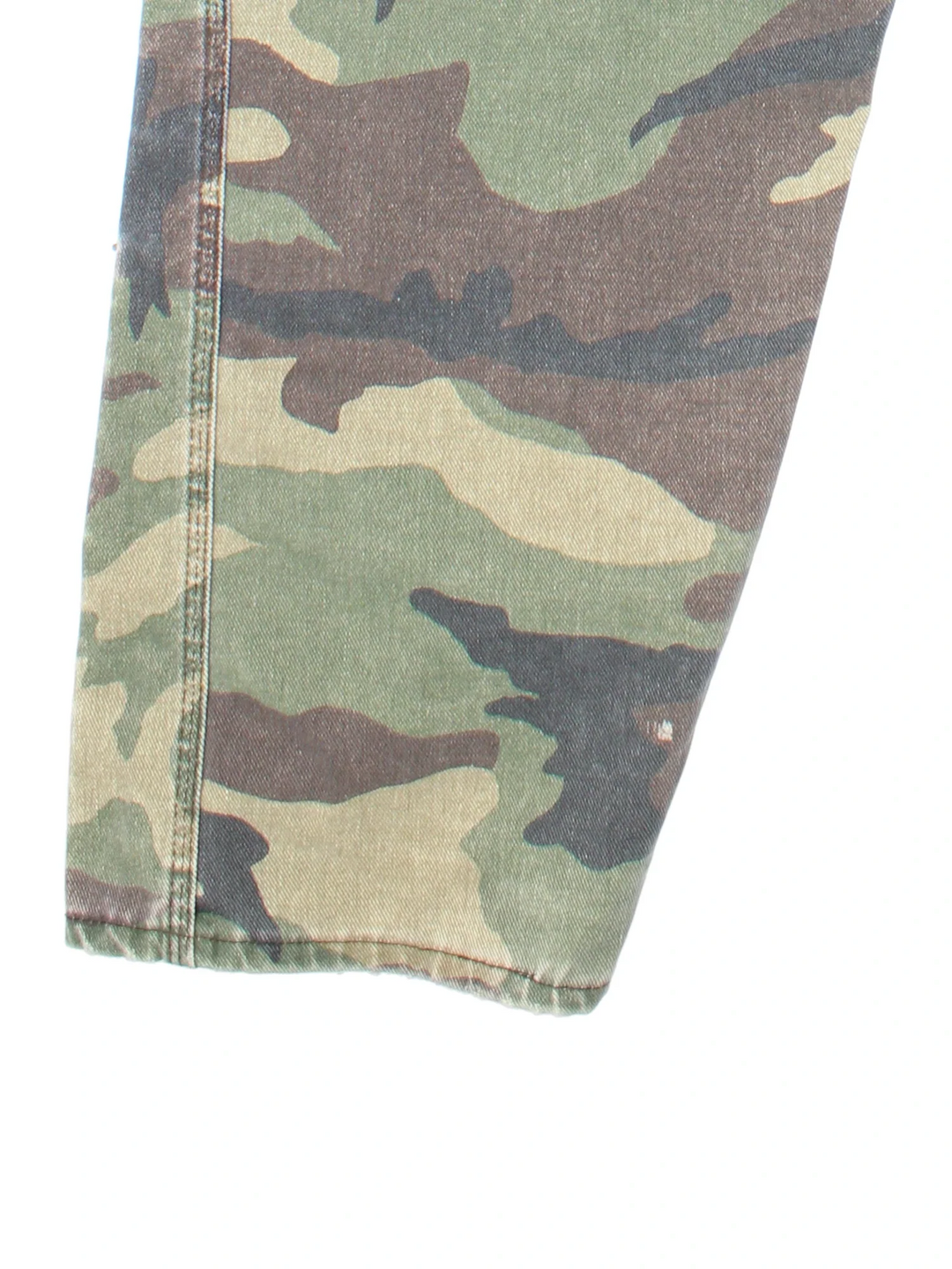 Vintage Liberty Camo Dungarees in green colourway with multiple pockets, branded buttons and the logo embroidered on the front/back.