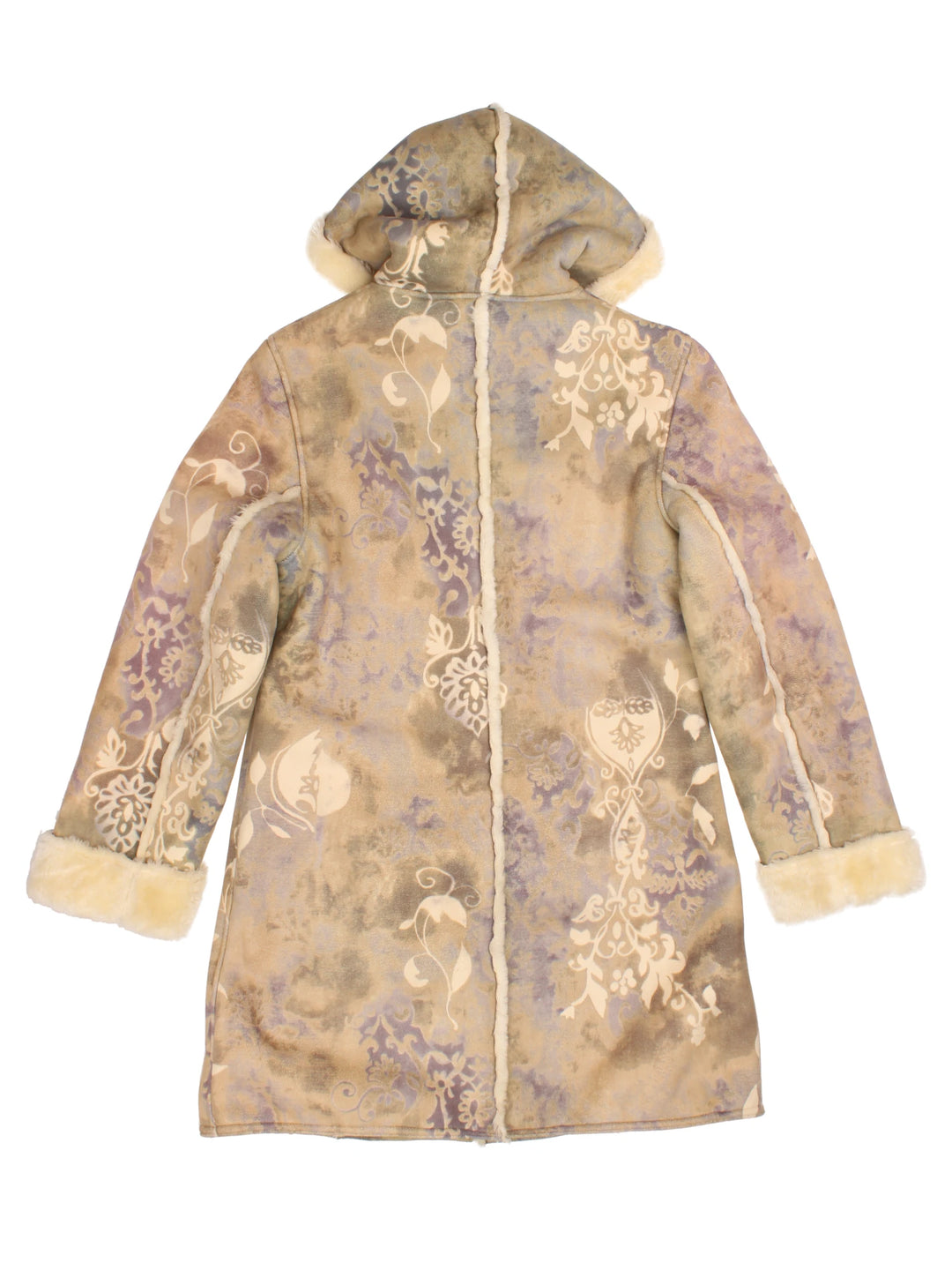 Vintage Afghan Shearling Coat in a multicoloured colourway. Buttons up with front patch pockets and faux fur lining.