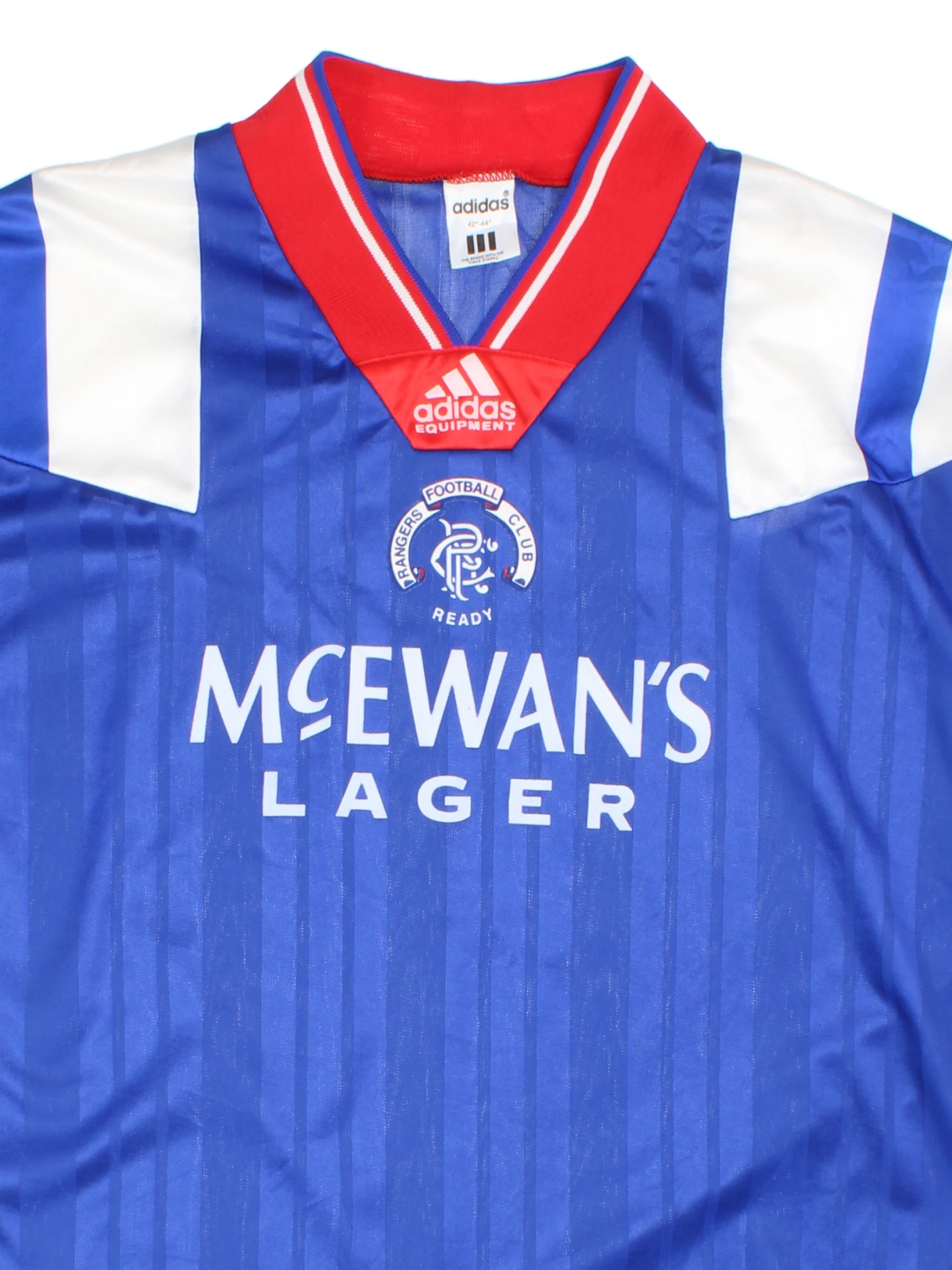 1992-94 Glasgow Rangers Football Shirt with flocked Adidas/ club badge and sponsorship on the front.