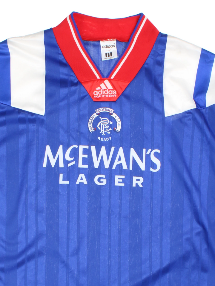 1992-94 Glasgow Rangers Football Shirt with flocked Adidas/ club badge and sponsorship on the front.