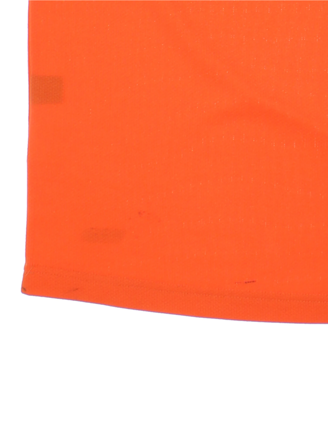 Manchester City 2008/09 Le Coq Sportif Football Shirt in the orange third kit colourway, features embroidered logo and badge on the front, and is signed by Elano number 11 and Robinho number 10.