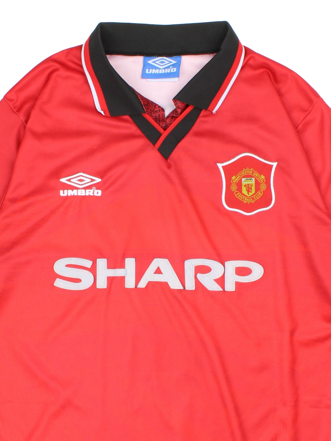 1994-96 Manchester United Cantona home football shirt, by Umbro. Embroidered badge and raised sponsors
