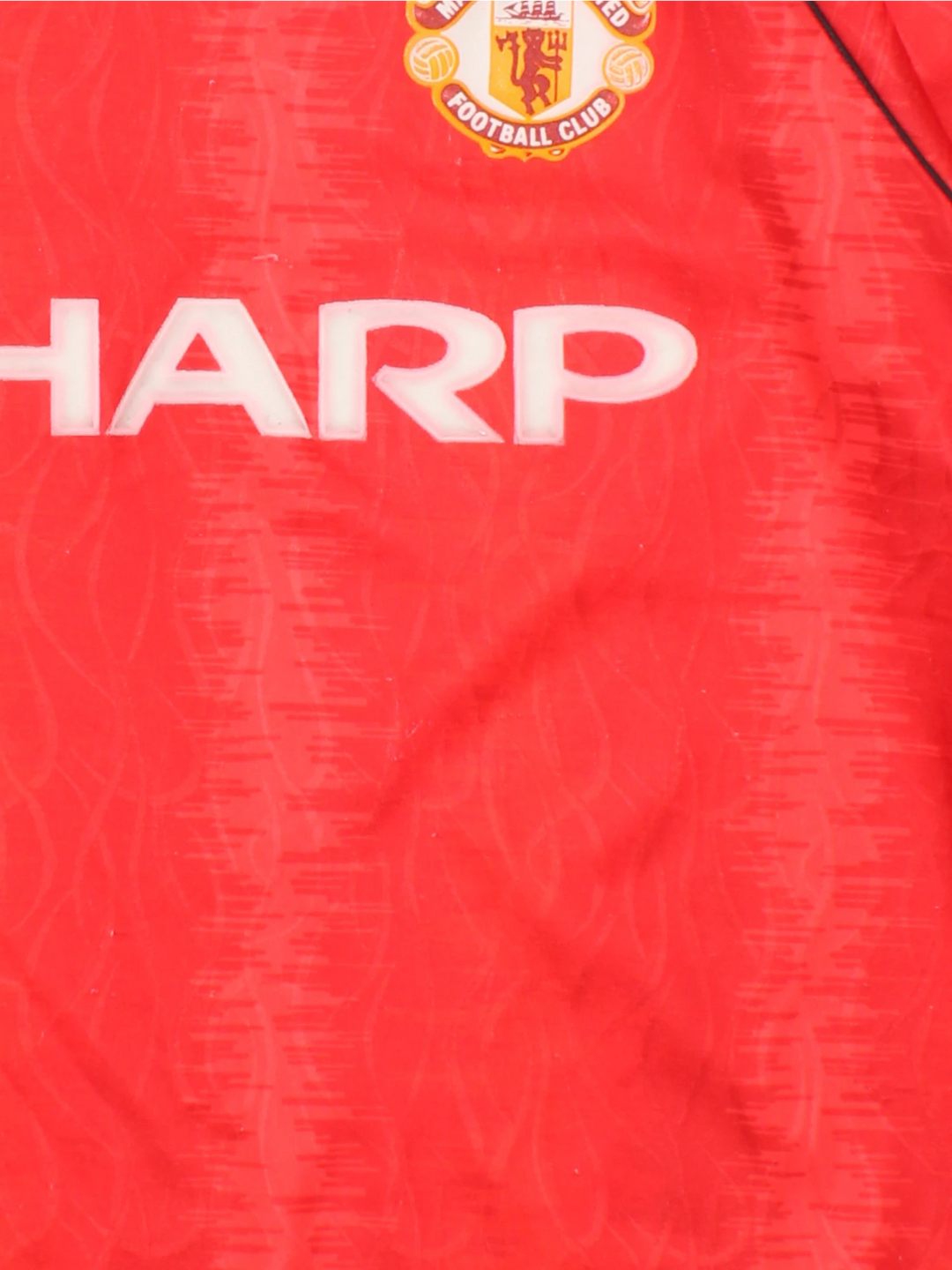 1990-91 Manchester United home football shirt, by Adidas. Printed badge and sponsors