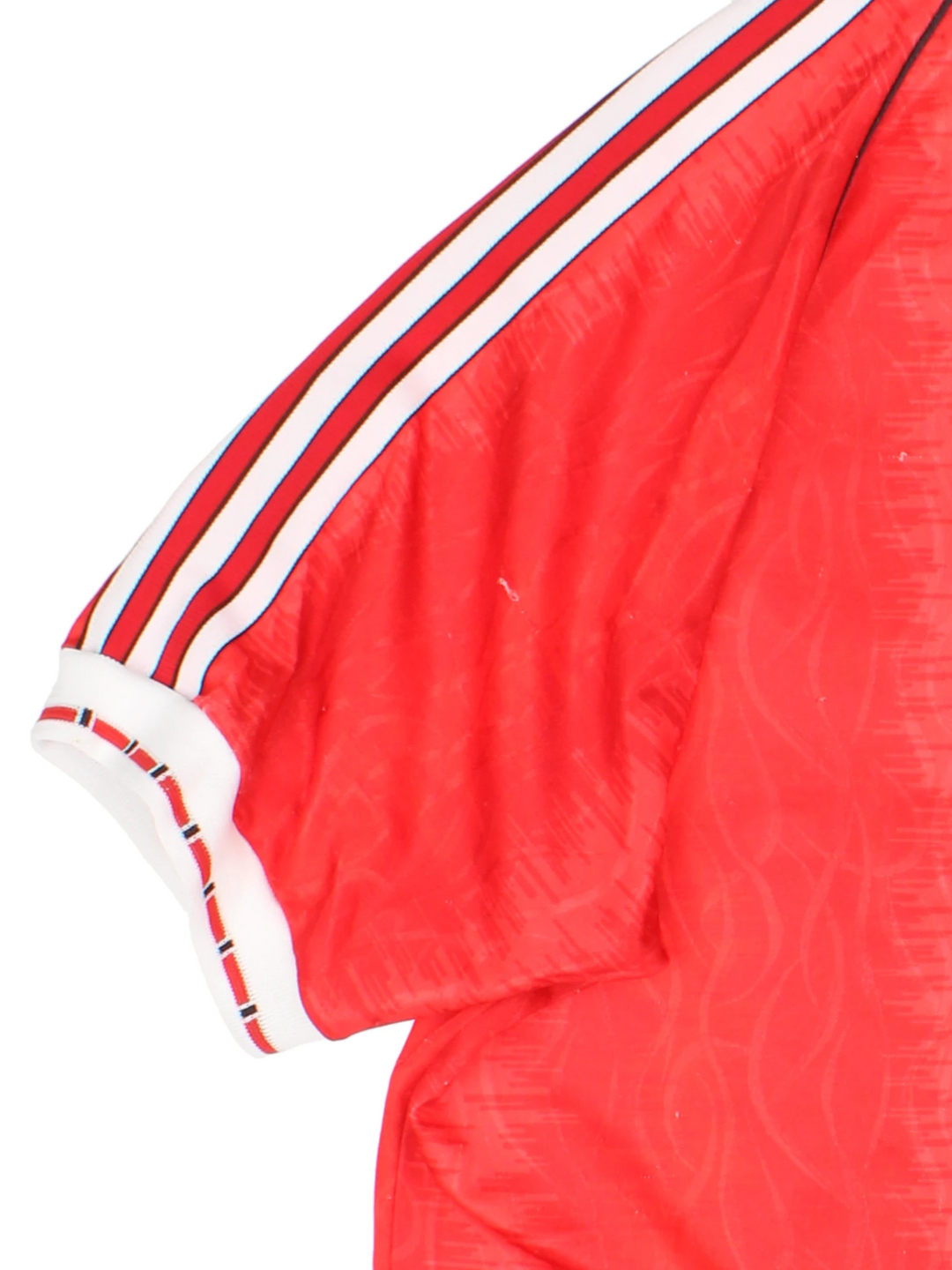 1990-91 Manchester United home football shirt, by Adidas. Printed badge and sponsors
