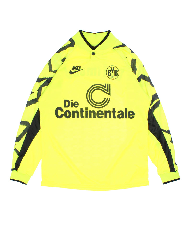 Vintage 90's Nike Premier Dortmund home shirt, worn during the 1991-92 season