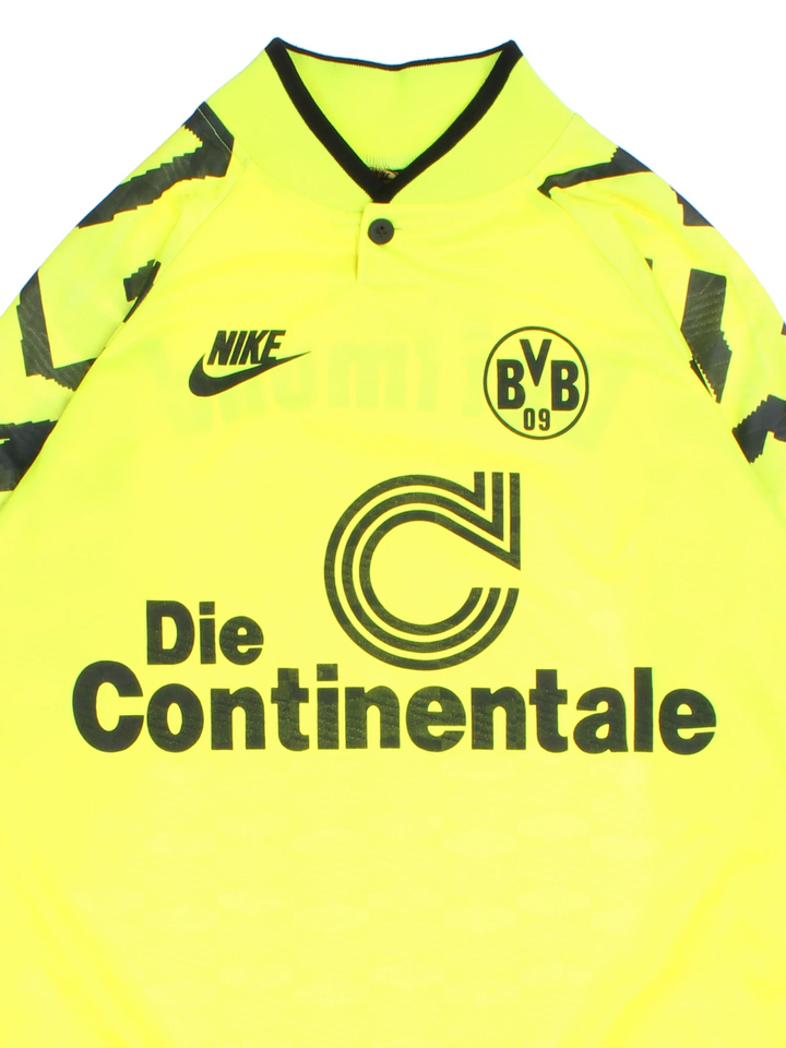 Vintage 90's Nike Premier Dortmund home shirt, worn during the 1991-92 season