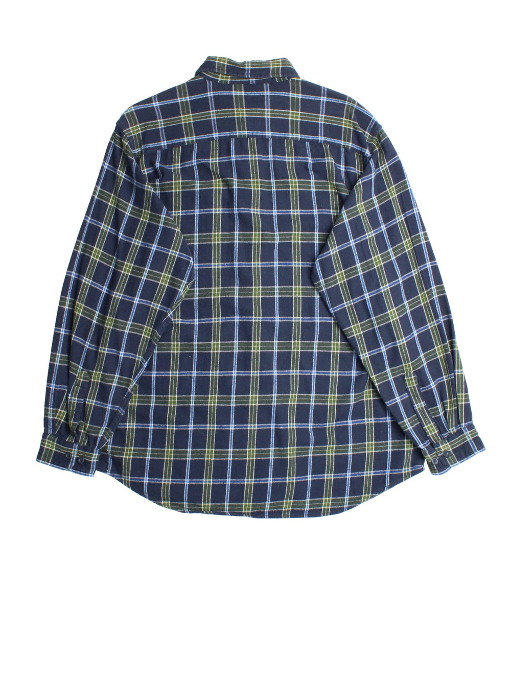 Carhartt Flannel Shirt in a blue checked colourway, button up with front pocket and embroidered tab branding.