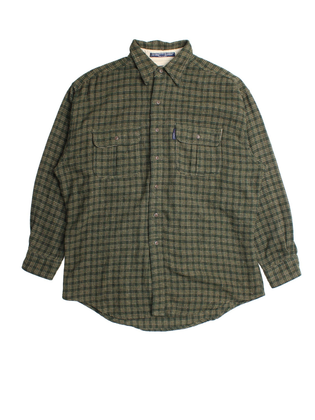 Ralph Lauren Shirt in a green checked colourway, button up with front patch pockets and embroidered tab branding.