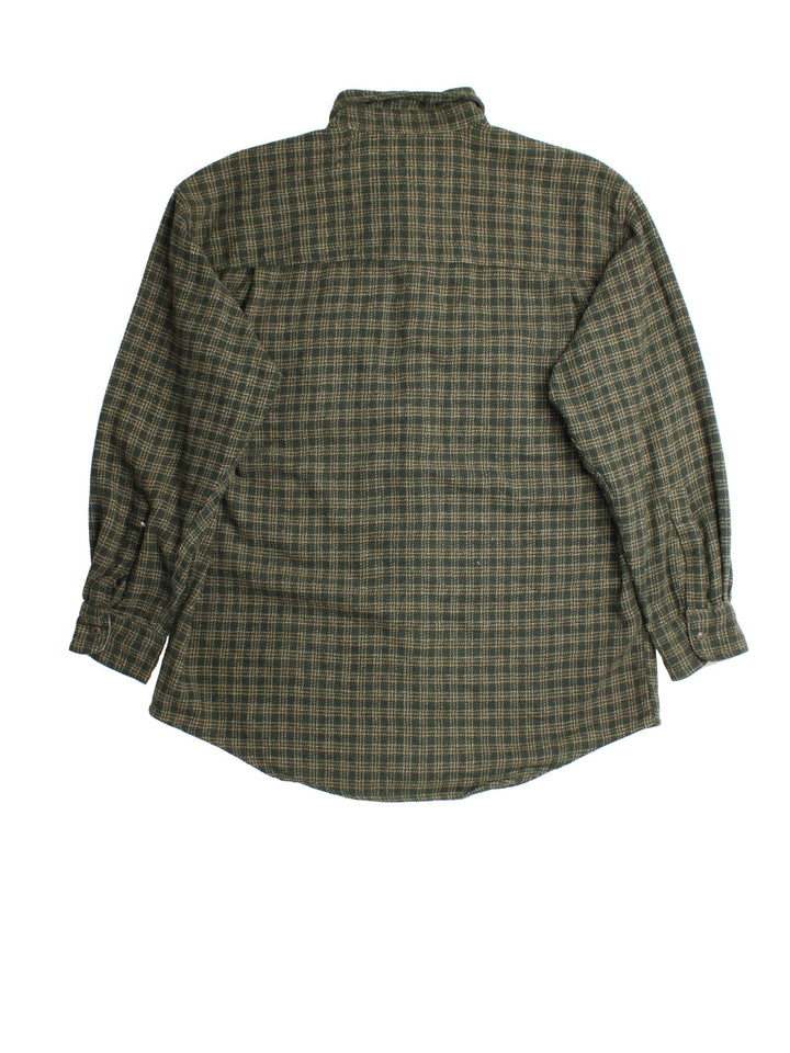 Ralph Lauren Shirt in a green checked colourway, button up with front patch pockets and embroidered tab branding.