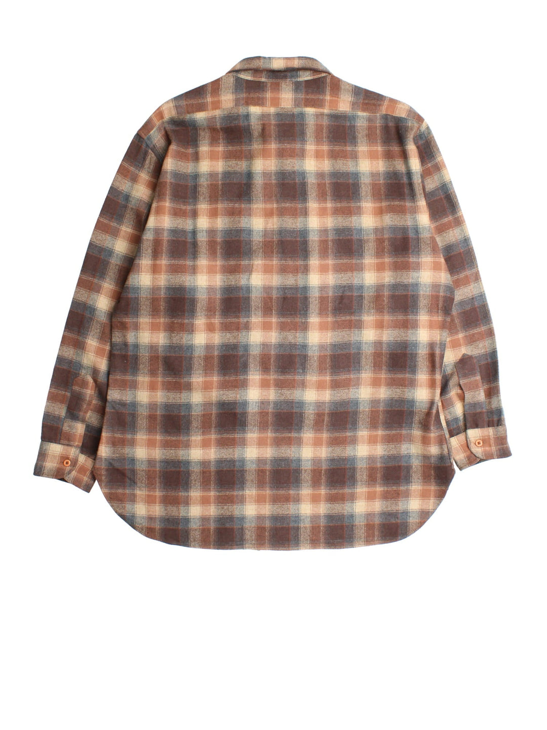 Pendleton Shirt in a brown checked colourway, button up with front patch pockets.