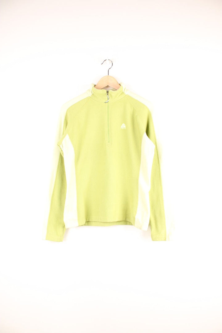 Green Nike ACG 1/2 zip fleece with paler green panelling on the sides and sleeves. 