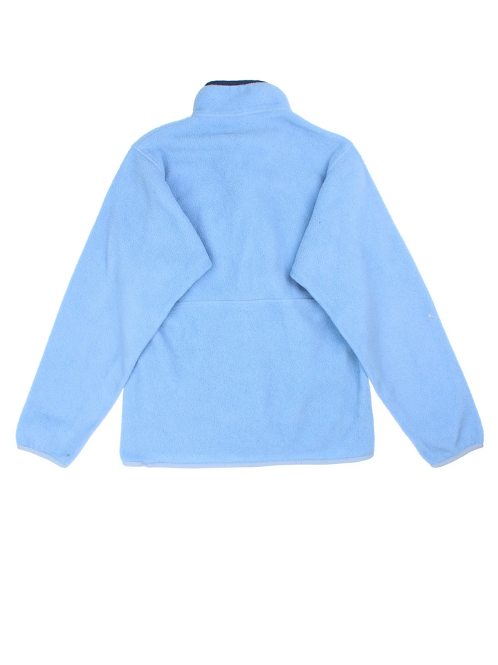 Vintage Patagonia 1/4 Zip Fleece in a blue colourway. Kangaroo pocket and has embroidered logo on the front.