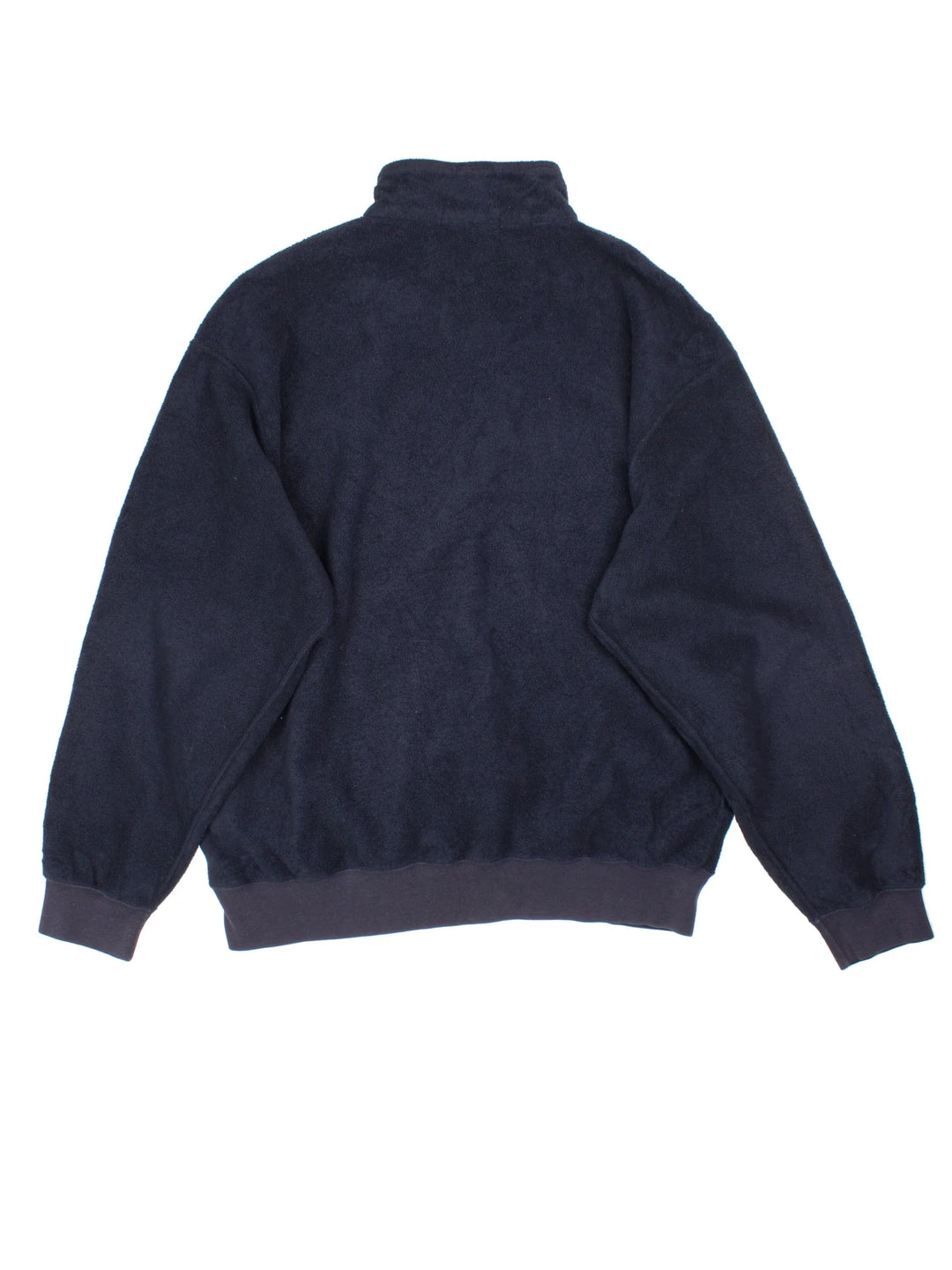 Ralph Lauren 1/4 Zip Fleece in a blue colourway. 1/4 zip up and has side pockets, and the logo embroidered on the front.