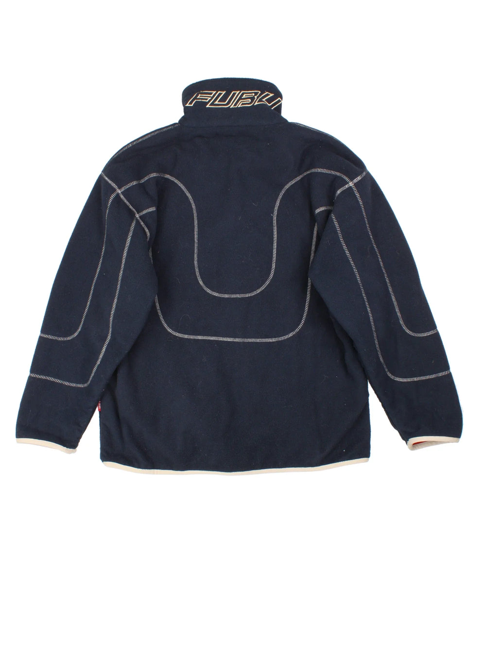 FUBU Reversible Fleece in either a blue or red colourway options. Zips up and has side pockets, contrast stitching detailing throughout, and the logo embroidered on the front.