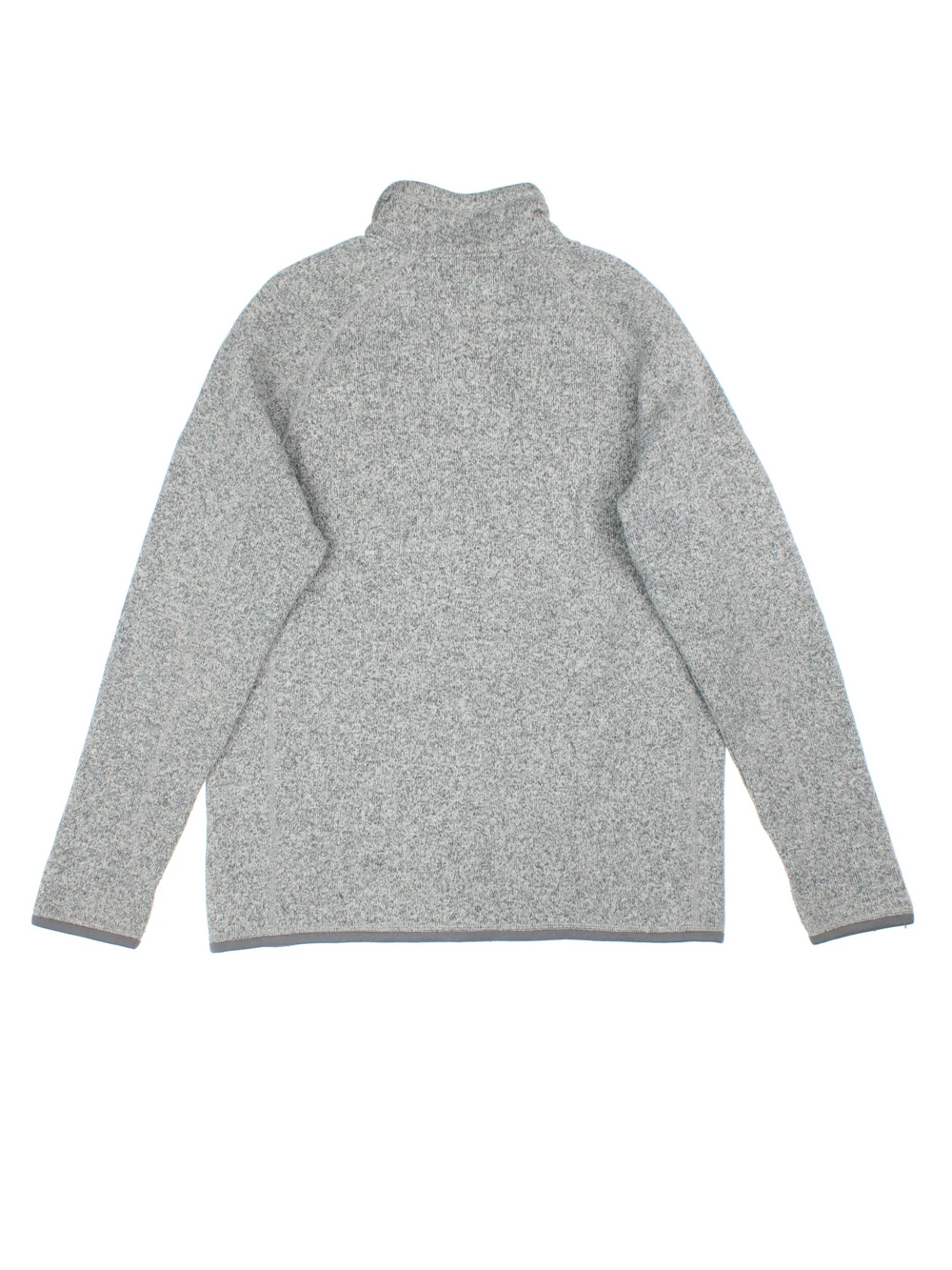 Patagonia Fleece in a grey colourway. 1/4 zip up closure and has a chest pocket, and the logo embroidered on the front.