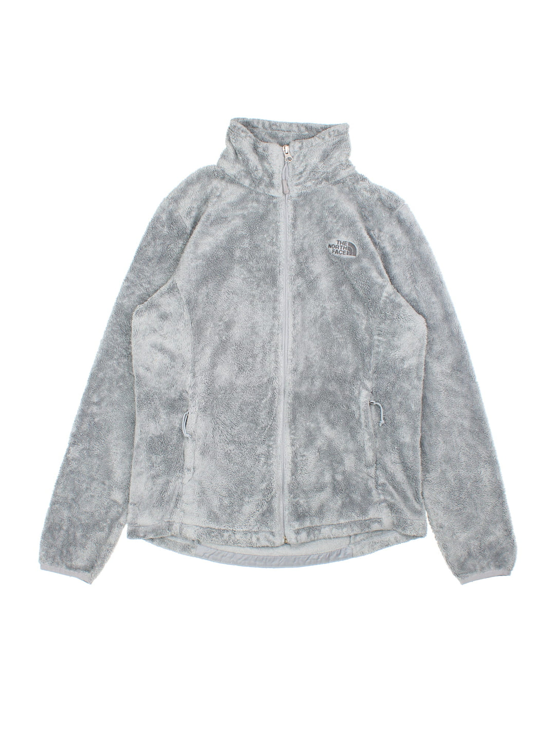 The North Face Osito Fleece in a grey colourway. Full zip with two pockets and small classic logo on the front.