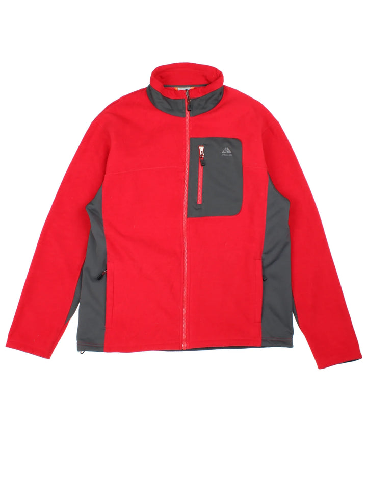 Vintage Nike ACG Fleece in a red and grey colourway. Zips up and has multiple pockets, and the logo on the front.