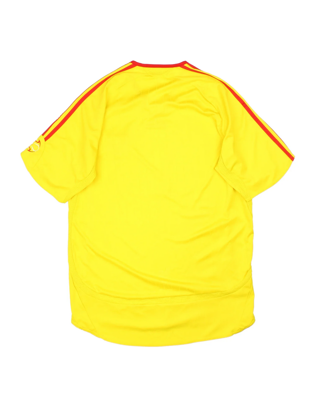 Liverpool 2006/07 Adidas Football Shirt in the yellow away kit colourway, features embroidered logos and badge on the front and classic red 3 stripe on the shoulders.