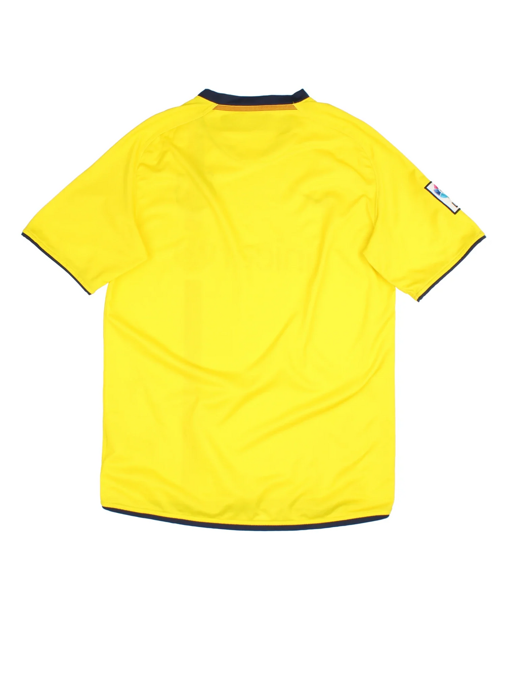 20008/09 Barcelona Nike Football Shirt in the yellow away kit colourway, features embroidered logos and badge on the front and La Liga crest on the sleeve.